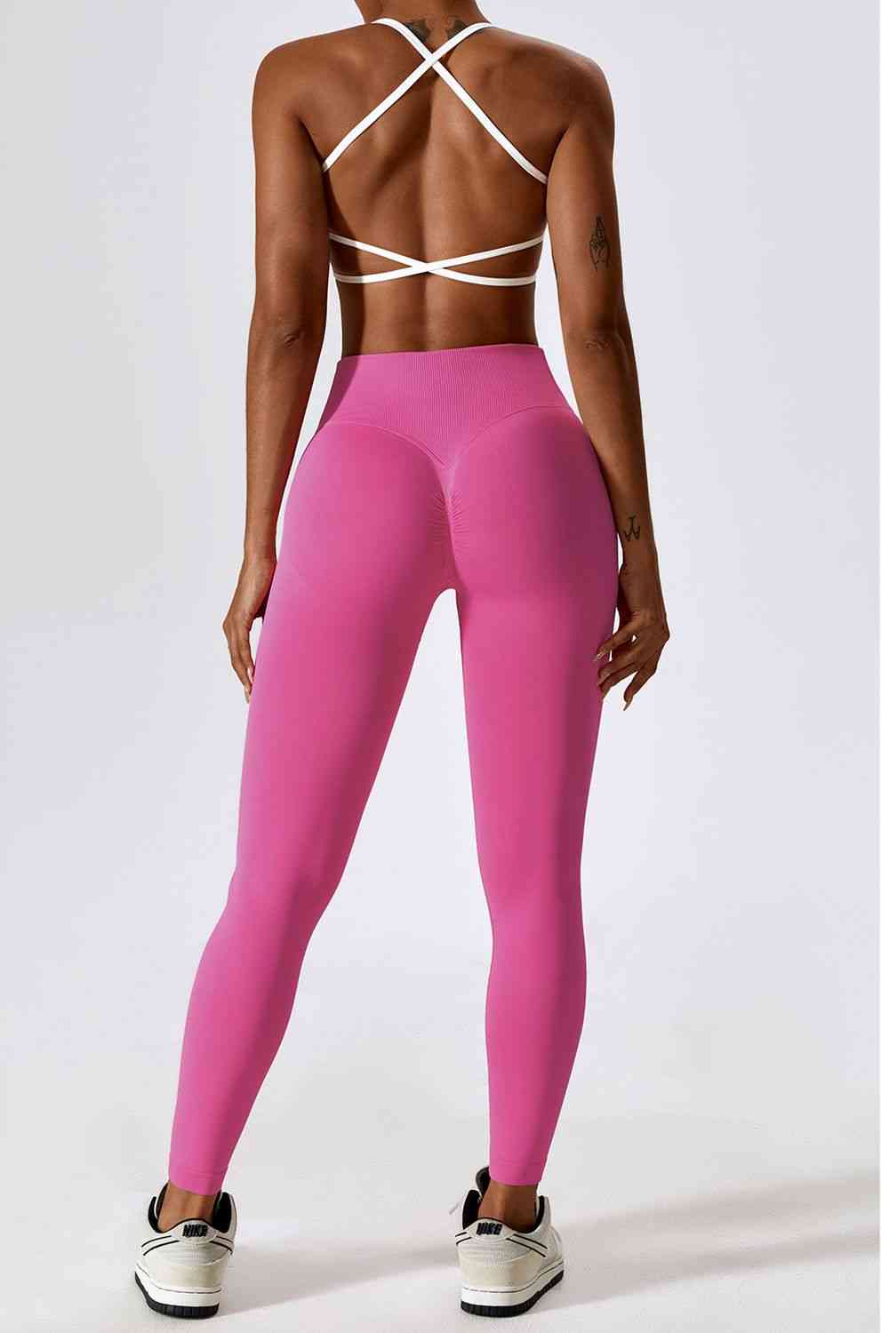 Legging de sport coupe slim à large ceinture