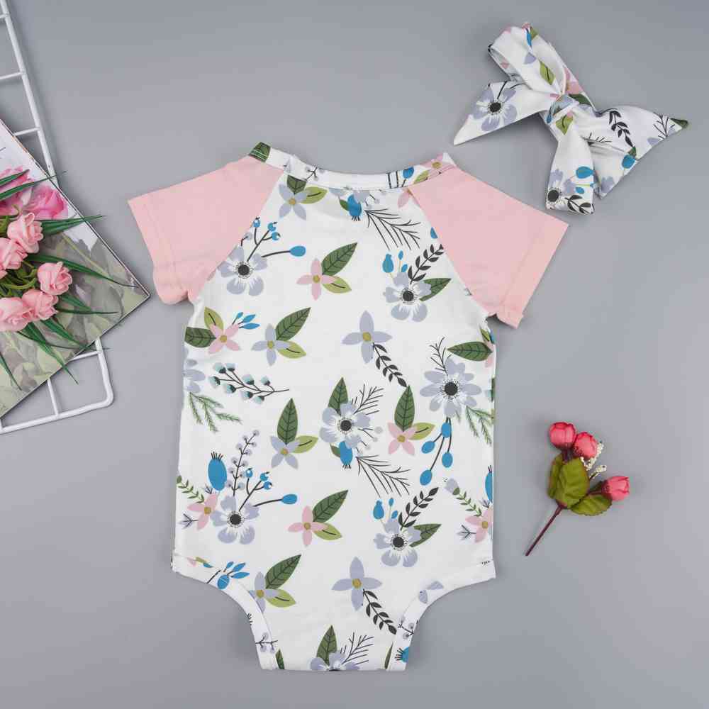 Floral Short Raglan Sleeve Bodysuit