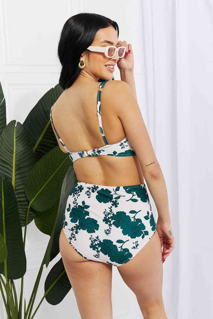 Bikini de talle alto en color bosque Take A Dip Twist de Marina West Swim