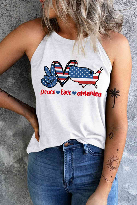 Camiseta gráfica PEACE LOVE AMERICA