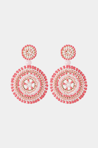 Boucles d'oreilles pendantes de forme ronde de style Boho en perles