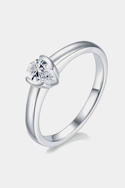 Bague solitaire en argent sterling 925 moissanite