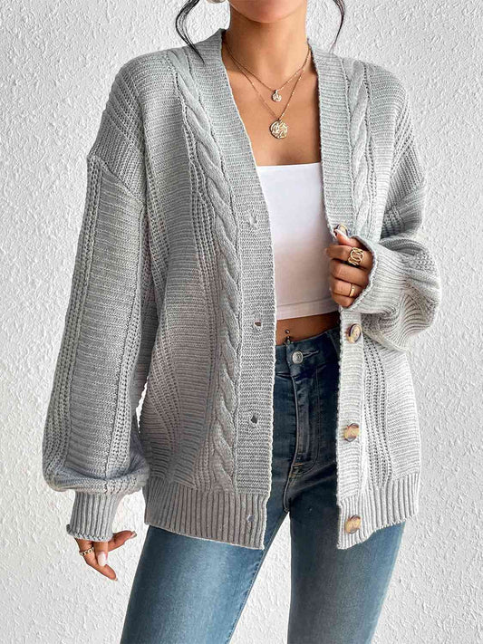 Cardigan boutonné en tricot torsadé