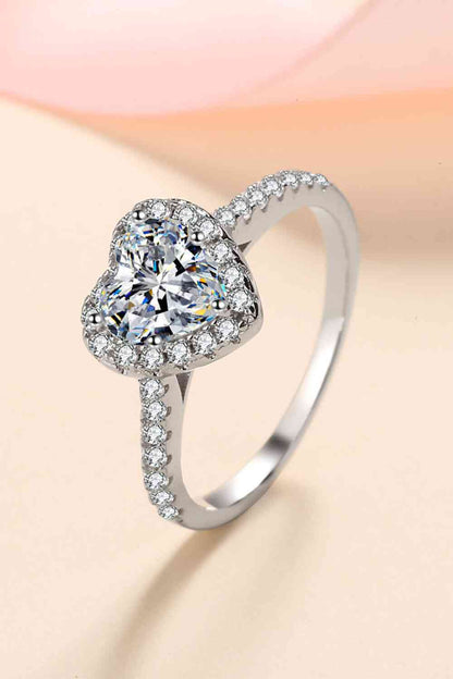 Bague en forme de cœur moissanite 1 carat