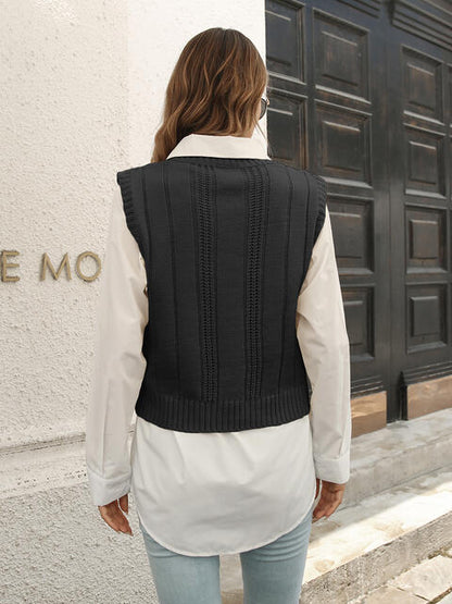 Gilet pull à col en V de style urbain