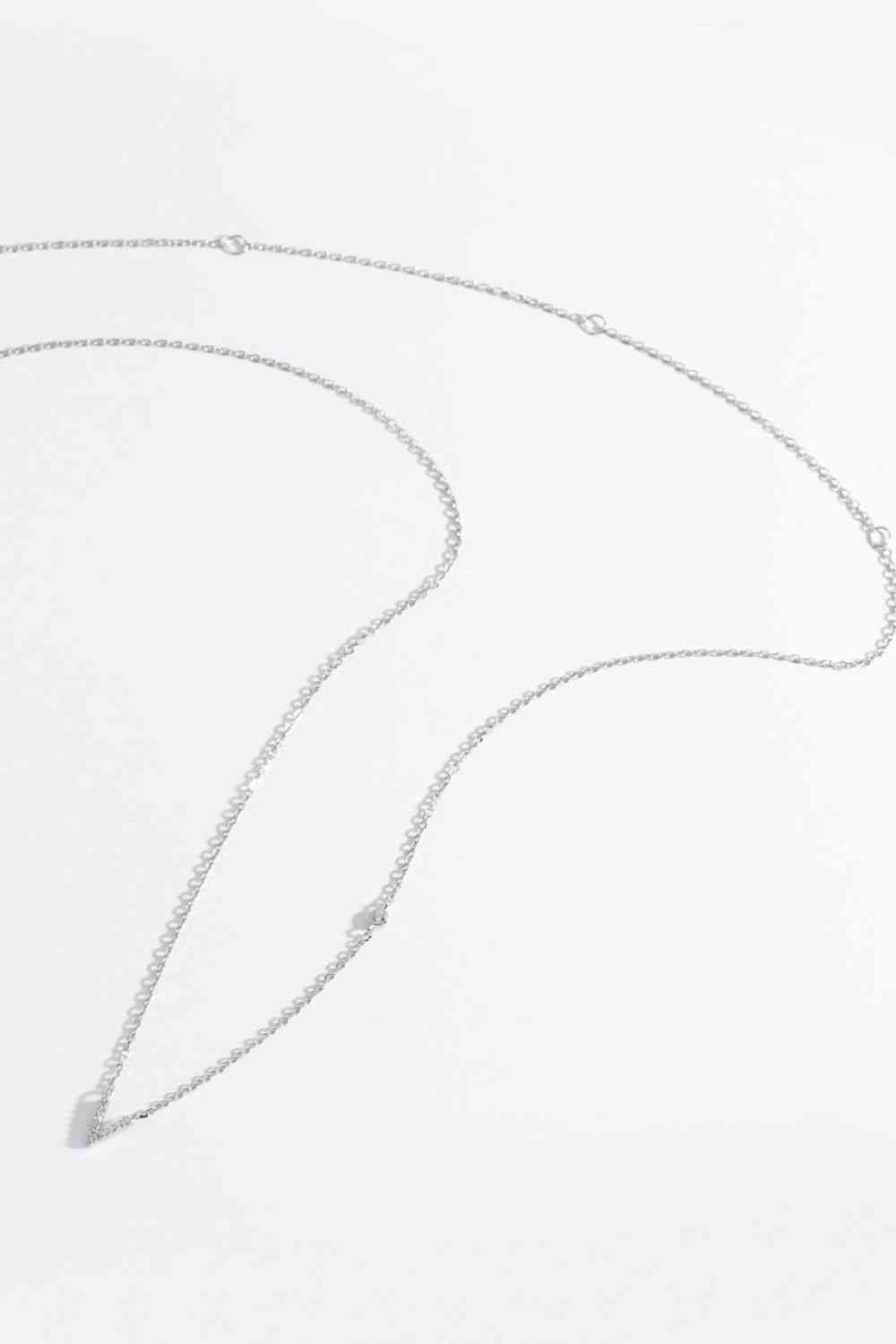 V To Z Zircon 925 Sterling Silver Necklace