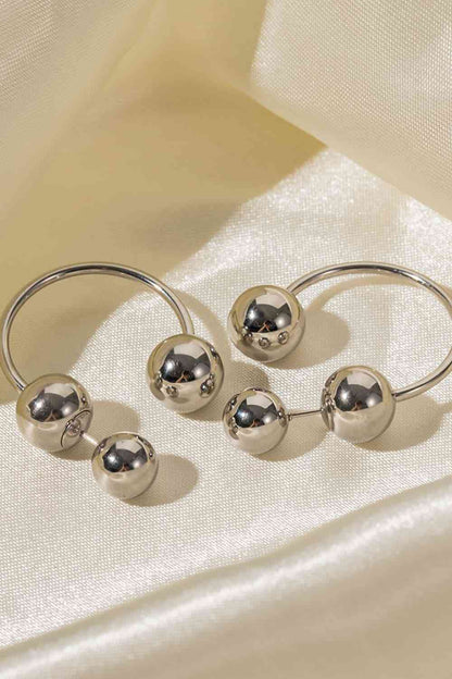 Boucles d'oreilles boule en acier inoxydable