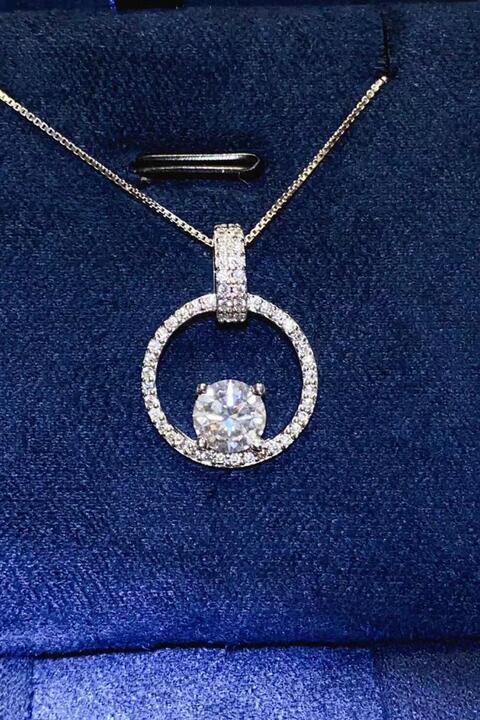 Collier en argent sterling 925 moissanite 1 carat