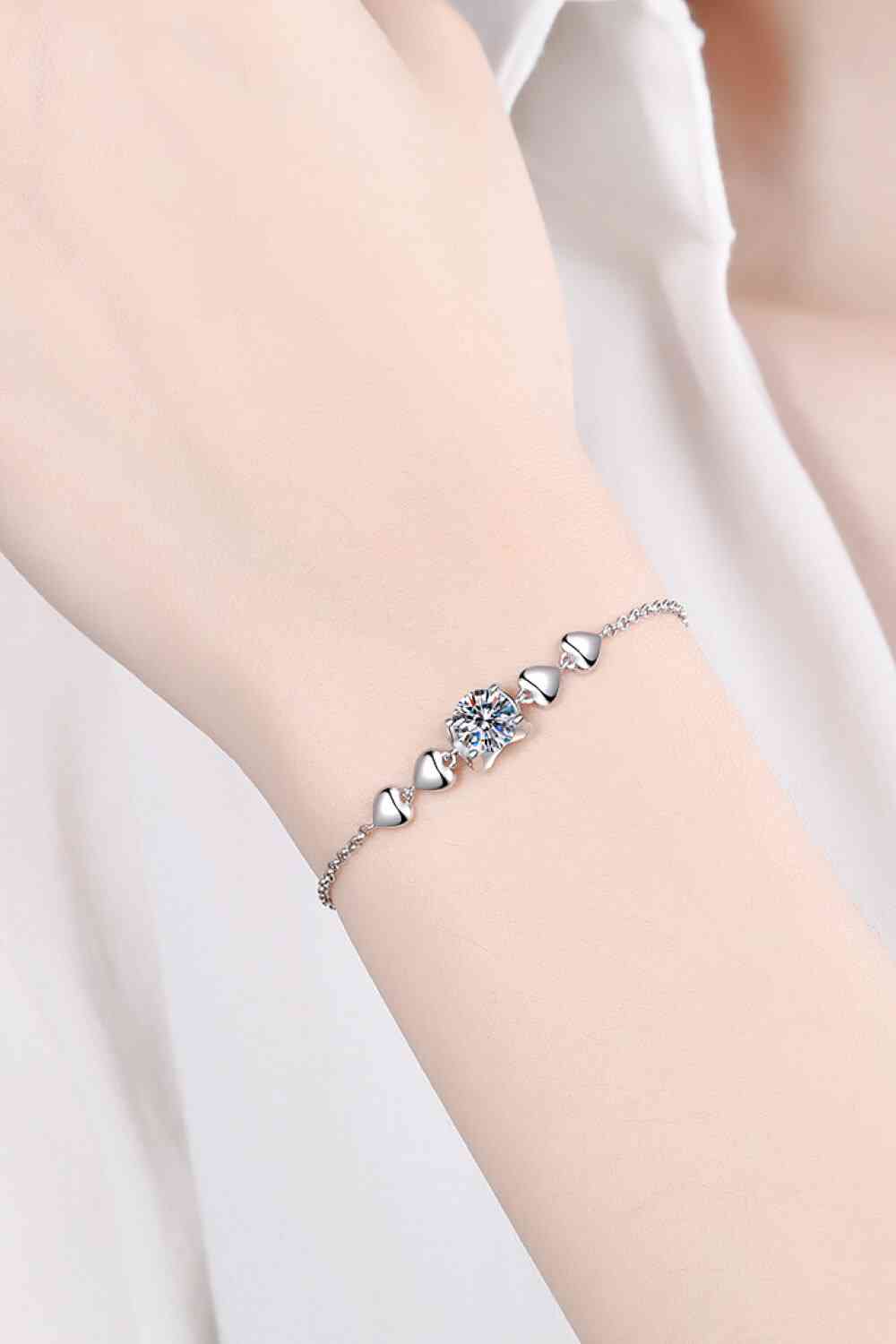 Bracelet cœur moissanite 1 carat