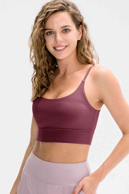 Soutien-gorge actif long à encolure dégagée