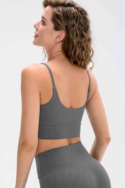 Soutien-gorge actif long à encolure dégagée