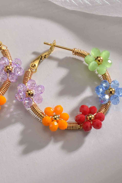 Pendientes de acero inoxidable con flores