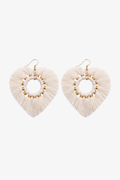 Boucles d'oreilles pendantes en forme de cœur à franges, 4 paires aléatoires