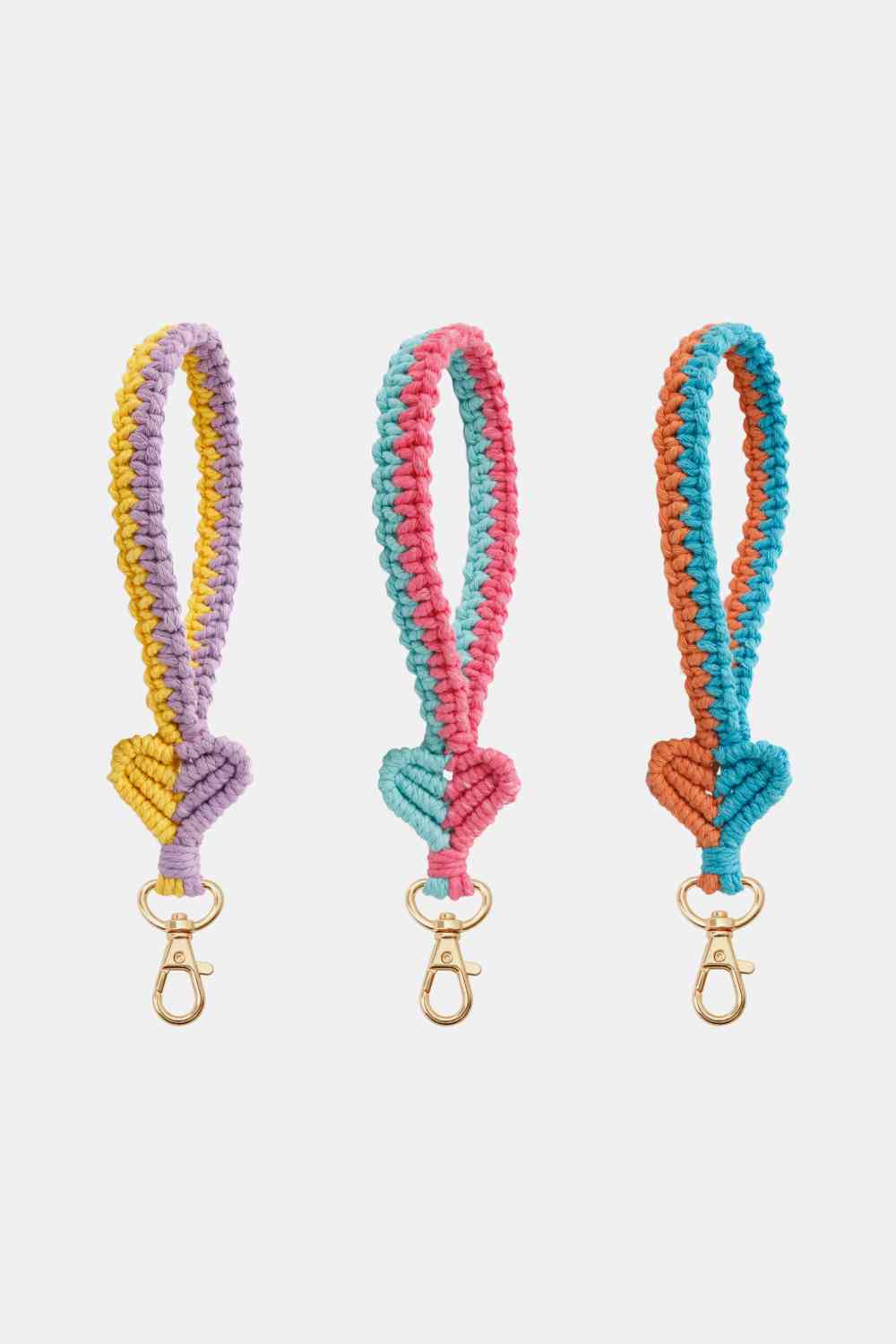 Porte-clés en macramé en forme de coeur