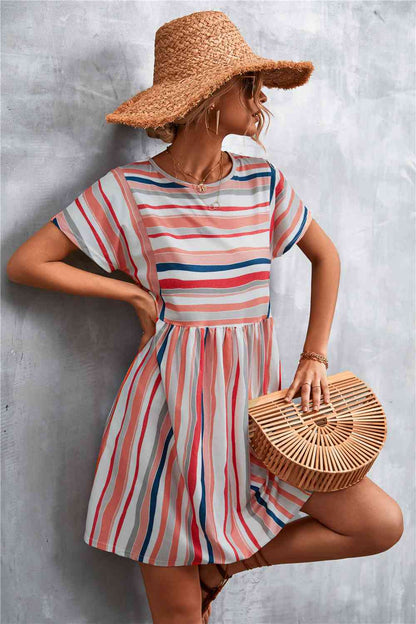 Striped Round Neck Dress