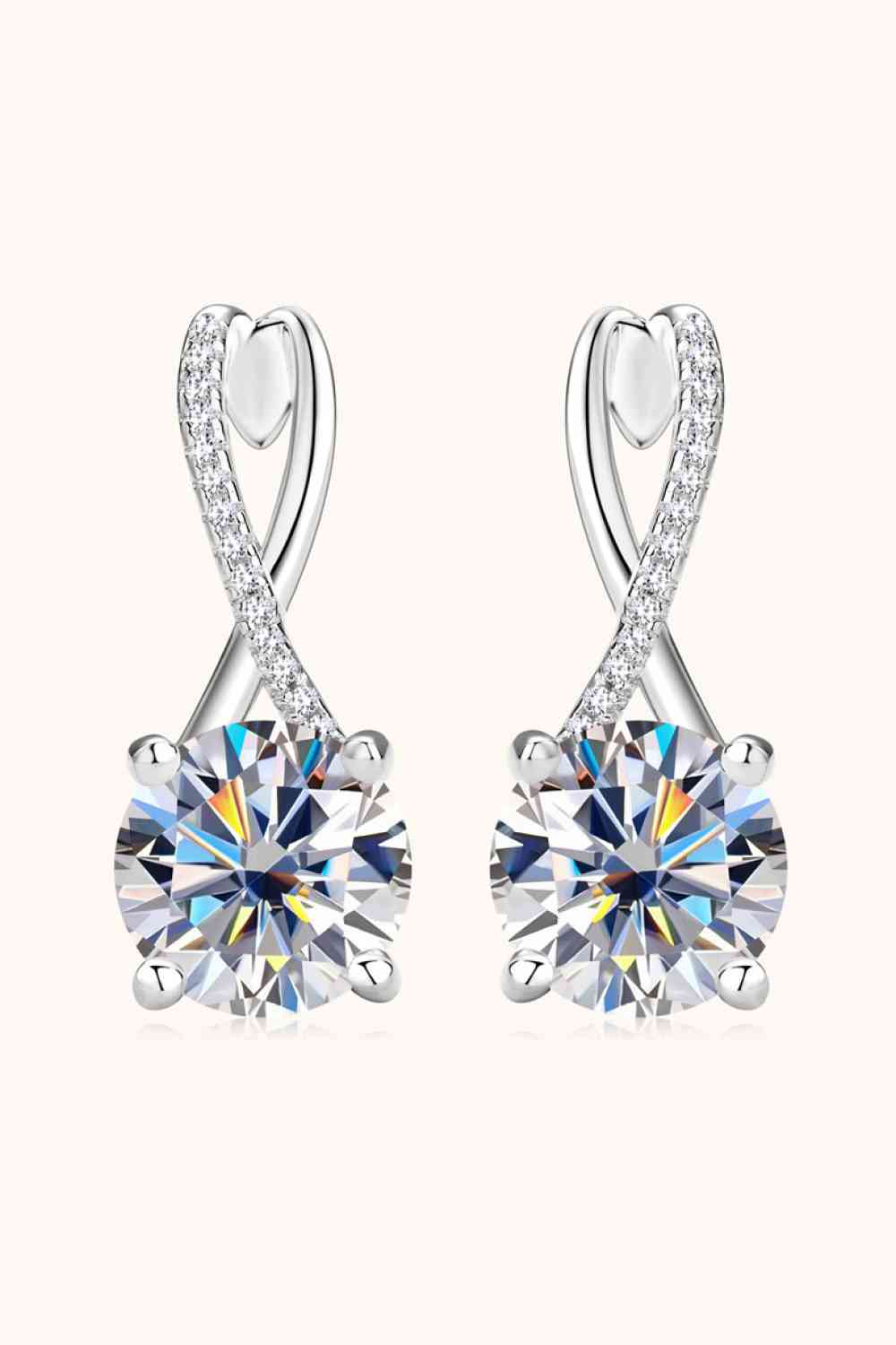 Boucles d'oreilles en argent sterling 925 moissanite 4 carats