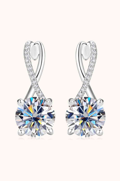 Boucles d'oreilles en argent sterling 925 moissanite 4 carats