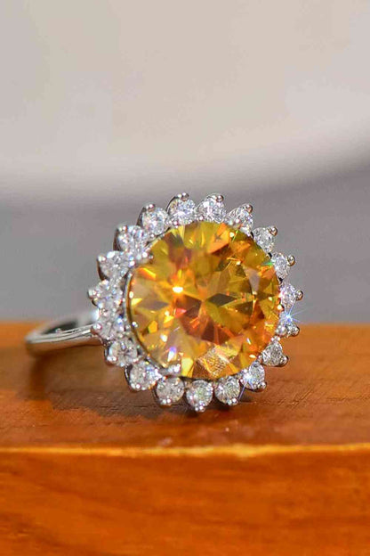 Bague tournesol moissanite 2 carats en argent sterling 925