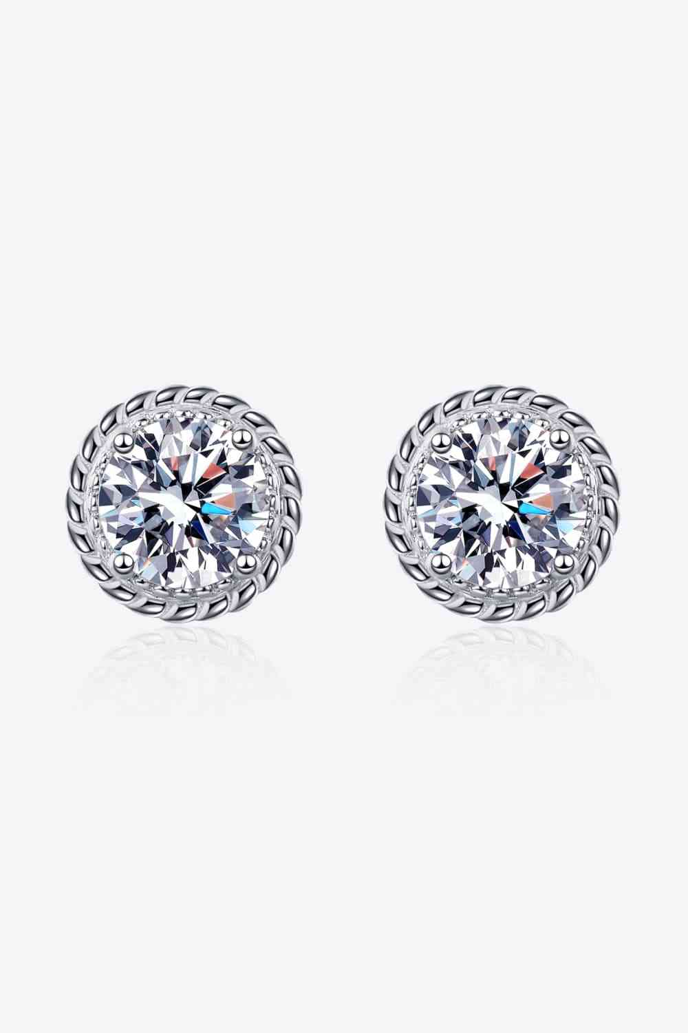 Boucles d'oreilles à tige en argent sterling 925 moissanite 2 carats