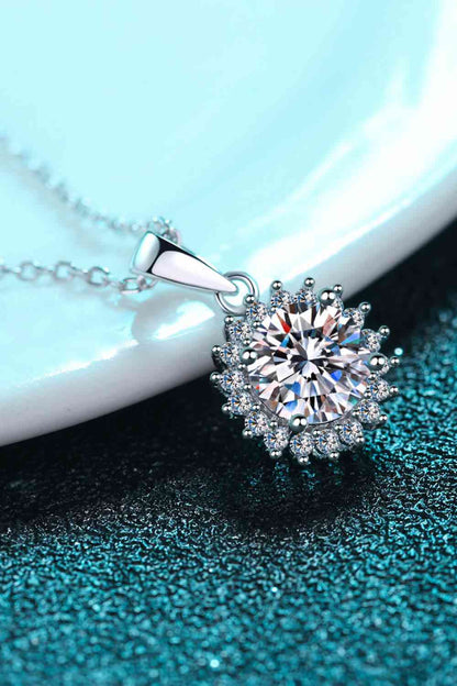 Collier pendentif moissanite en argent sterling 925