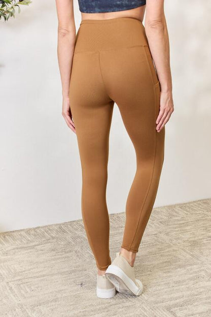 Zenana Legging taille haute à large ceinture pleine taille