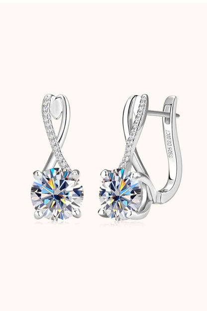 Boucles d'oreilles en argent sterling 925 moissanite 4 carats