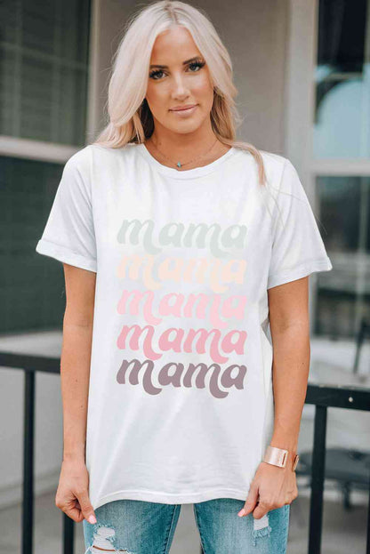 T-shirt contrasté graphique MAMA