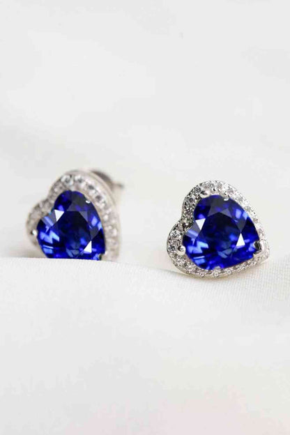 Boucles d'oreilles à tige en forme de cœur en moissanite de 4 carats