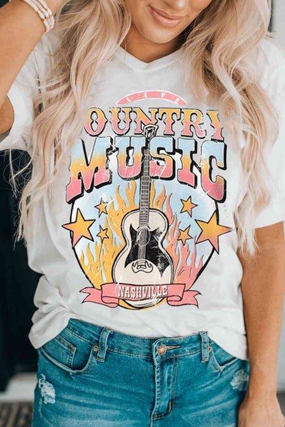 COUNTRY MUSIC NASHVILLE Graphic Tee Shirt