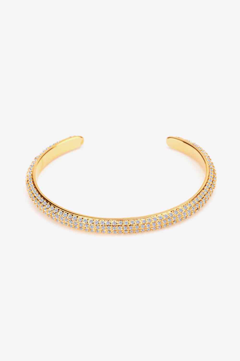 Bracelet ouvert en plaqué or 18 carats avec strass