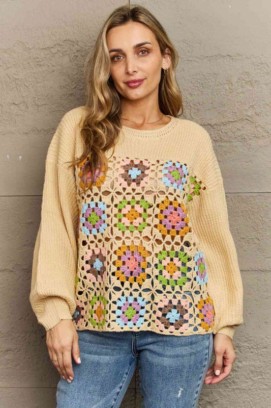 HEYSON More To Come Crochet Sweater Pullover