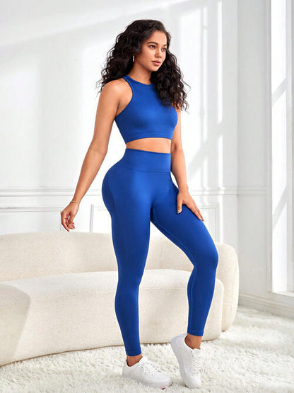 Ensemble débardeur et leggings de sport à col rond