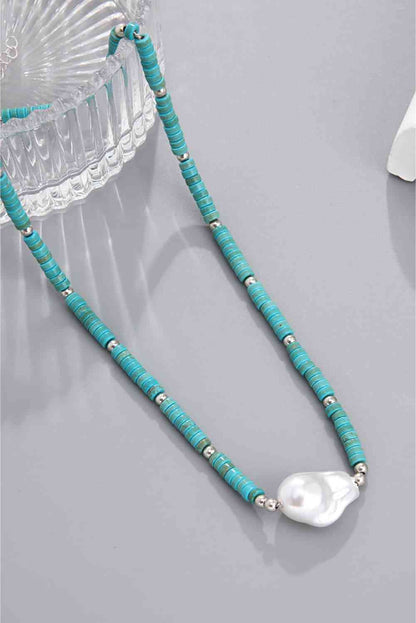 Collier turquoise et perles