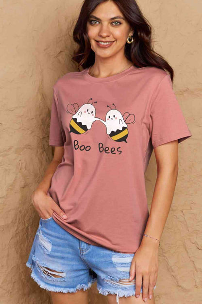 Camiseta de algodón con gráfico BOO BEES de talla grande de Simply Love