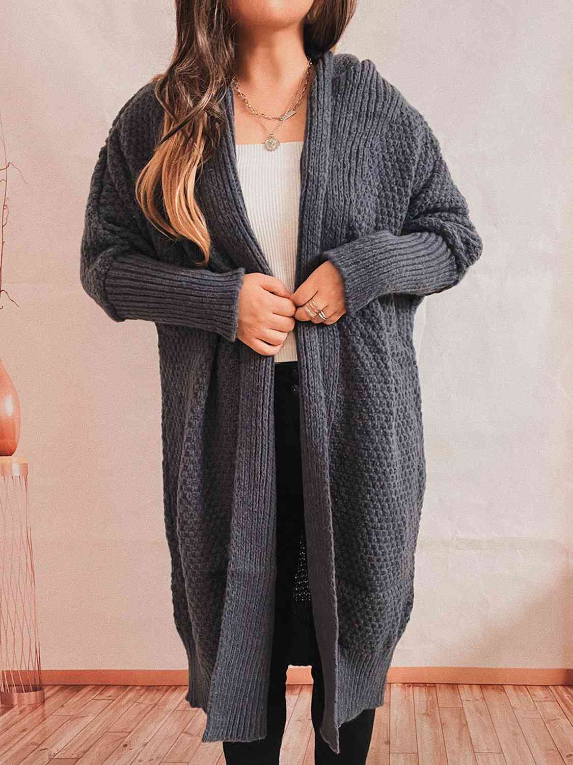 Cardigan long ouvert sur le devant