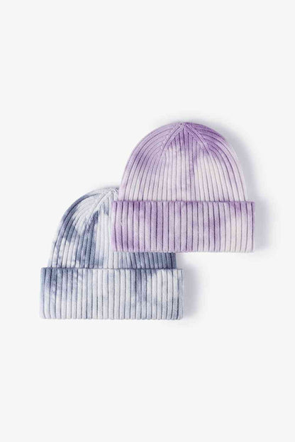 Gorro con puños de canalé Tie-Dye