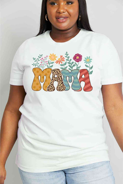 T-shirt en coton graphique MAMA pleine taille Simply Love