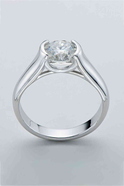 Looking Good 2 Carat Moissanite Platinum-Plated Ring