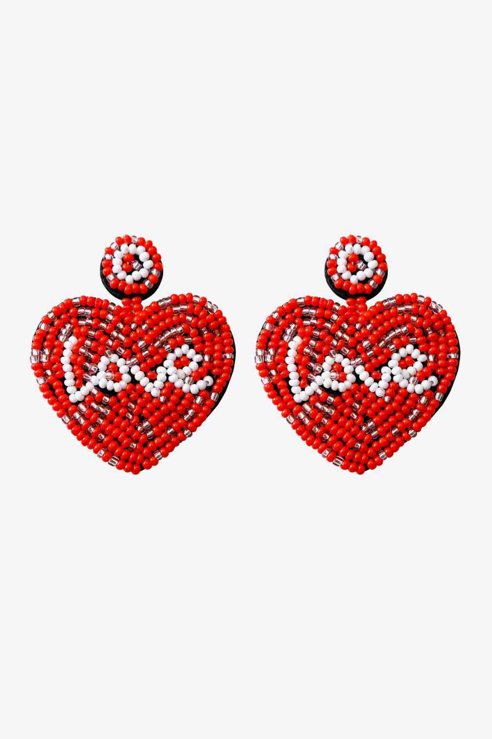 Boucles d'oreilles coeur perlé LOVE