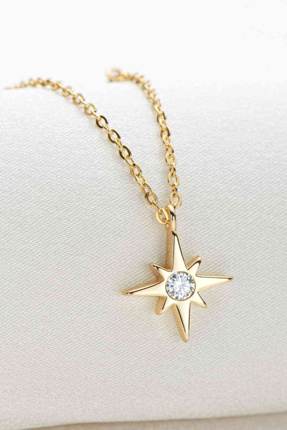 Colgante Moissanite North Star Collar de plata de ley 925