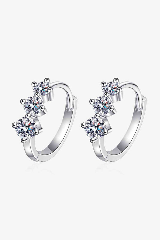 Boucles d'oreilles Huggie Moissanite en argent sterling