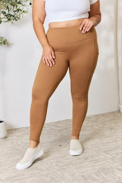 Zenana Legging taille haute à large ceinture pleine taille