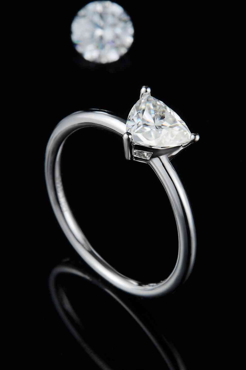 Bague solitaire en argent sterling 925 moissanite 1 carat