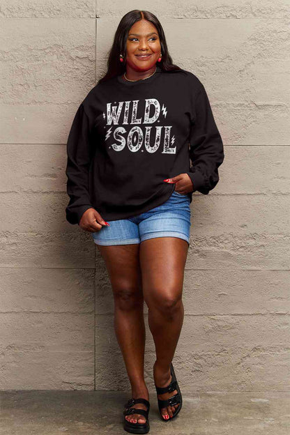 Simply Love Sweat-shirt graphique WILD SOUL pleine grandeur