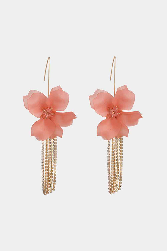 Boucles d'oreilles pendantes en acrylique en forme de fleur