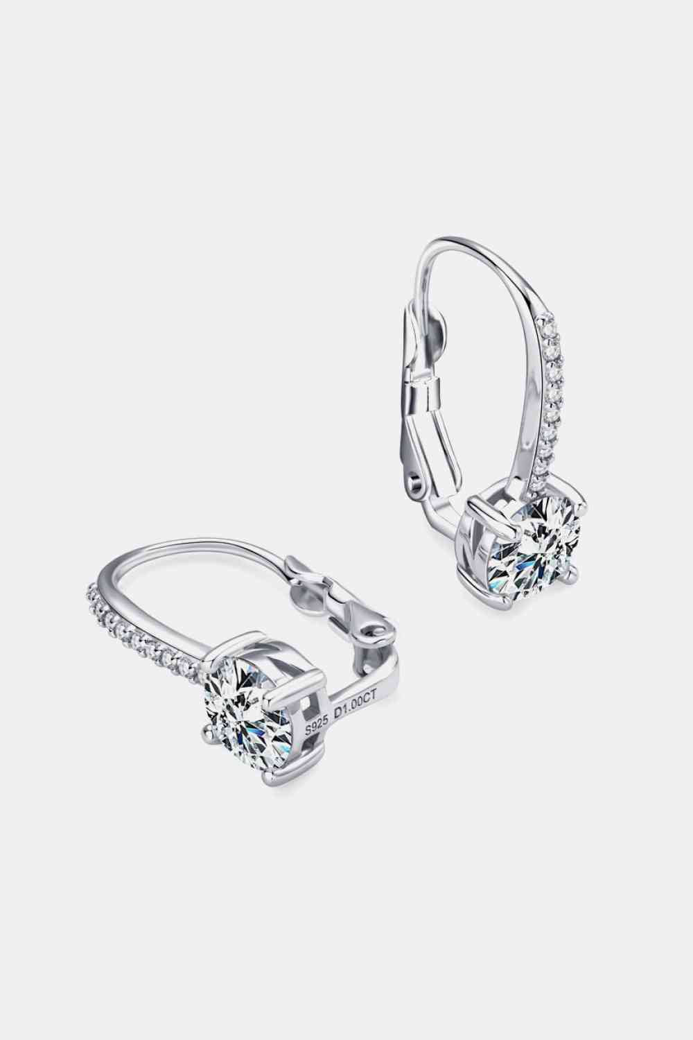 Boucles d'oreilles en argent sterling 925 moissanite 2 carats