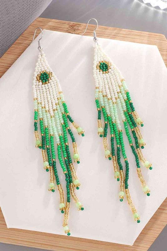 Boucles d'oreilles pendantes perlées