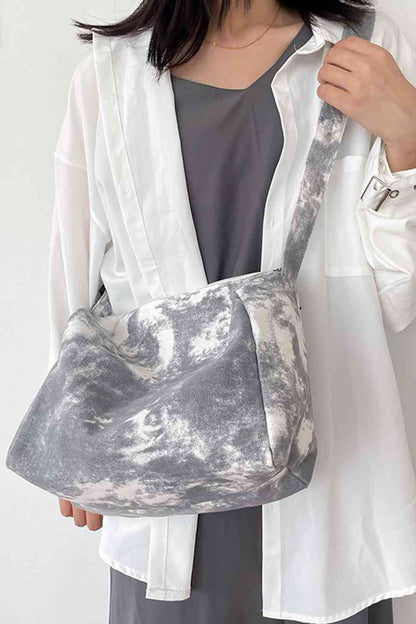 Bolso bandolera de lona con efecto tie-dye