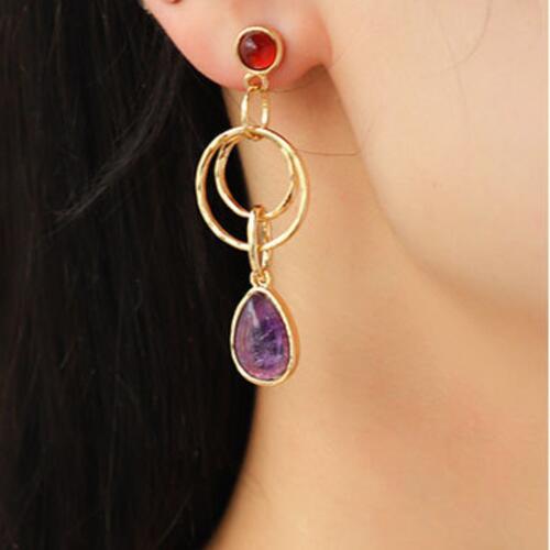 Boucles d'oreilles pendantes en alliage en forme de larme