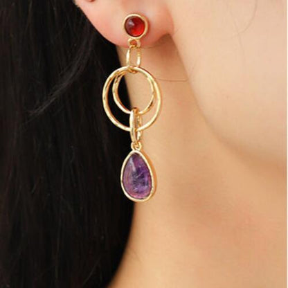 Teardrop Shape Alloy Dangle Earrings